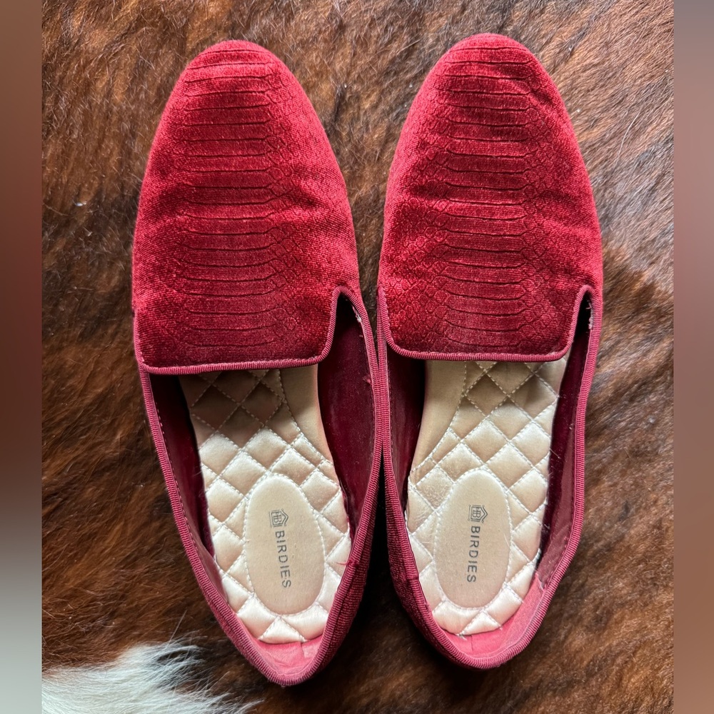 Birdies Scarlet Textured Slip-Ons